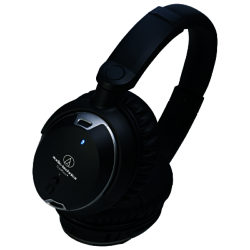 Audio-Technica ATH-ANC9 QuietPoint Noise-Cancelling Over-Ear Headphones, Black